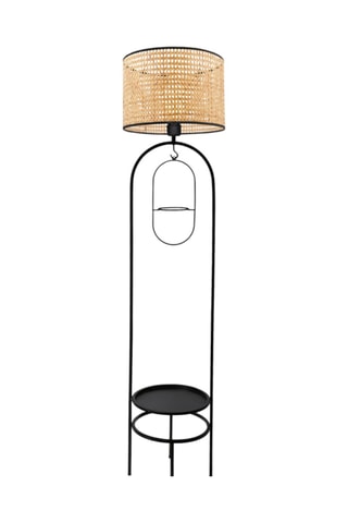 Lampadaire en rotin LED Ayd -  Naturel et noir - 5-9 W