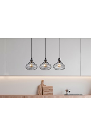 Hanglamp Teldamla - Zwart en Messing - 3 x 40 W