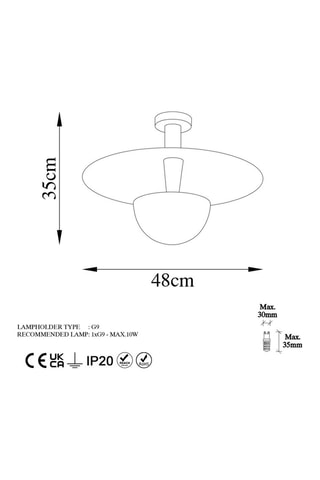 Plafondlamp Kurt - Goudkleurig - 10 W