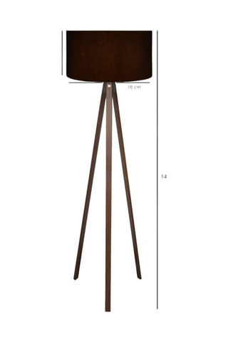 Lampadaire - Marron - Pieds en bois - 60 W