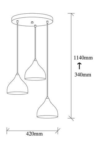 Hanglamp Tattoo - Zwart - 3 x 60 W