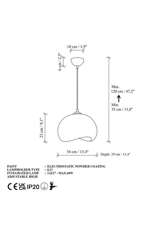 Hanglamp - Wit - 40 W