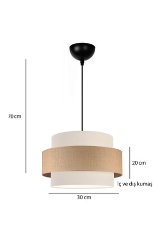 Hanglamp - Zwart en Beige - 40 W