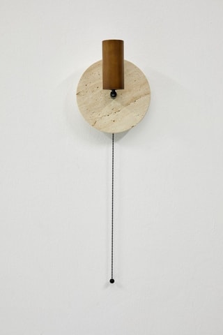 Houten en Travertijn Wandlamp - Beige - 40 W