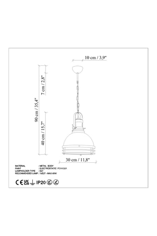Hanglamp Saglam Donkerbruin - 40 W