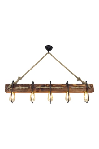 Massief Grenenhouten Hanglamp- Naturel - 5 x 40 W