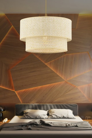 Hanglamp - Beige en Goudkleurig - 45 - 60 W