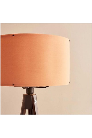 Lampadaire trépied en bois - Orange et marron - 40 W