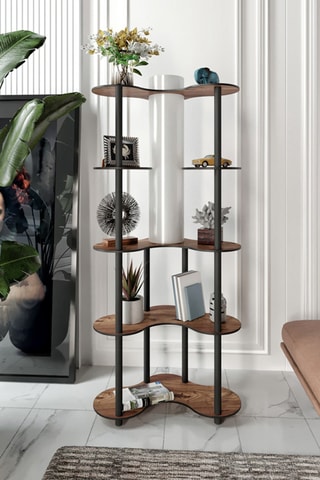 Staanlamp - Ivoorkleurig en Walnoothout-imitatie - 40 W