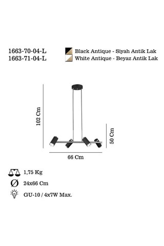 Hanglamp Lume - Zwart en Goudkleurig - 4 x 7 W