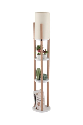 Staanlamp Povimento - Goudkleurig en Naturel - 45 - 60 W