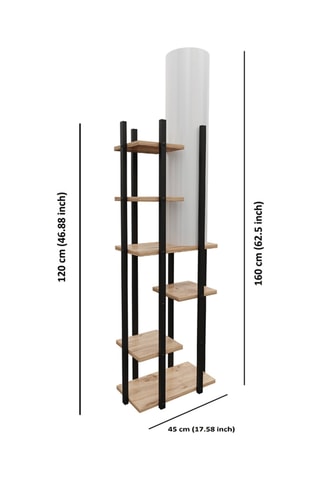 Lampadaire - Imitation noyer et marron - 60 W