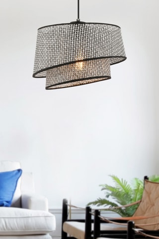 Hanglamp Barette Hazeran - Donkergrijs en Zwart - 45 - 60 W