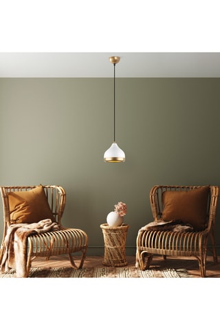 Hanglamp Yildo - Wit en Goudkleurig - 40 W