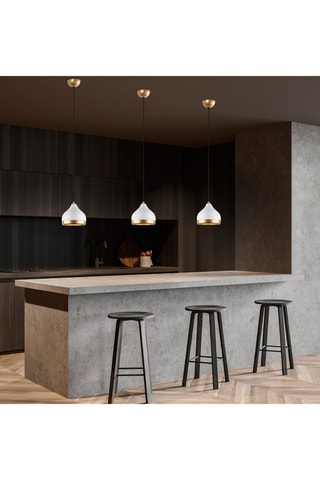 Hanglamp Yildo - Wit en Goudkleurig - 40 W