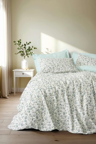 Conjunto de edredão em algodão Nola - 57 fios/cm² - Verde