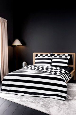 Conjunto de edredão de algodão 57 fios/cm² - Preto e branco