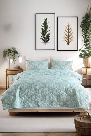 Conjunto de lençóis 47 fios/cm² Post - Verde-água