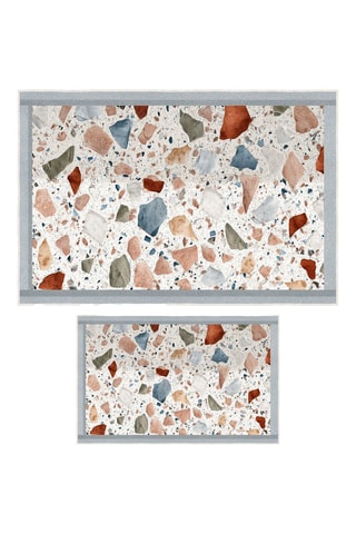 2 tapetes de banho - Branco - 50 x 60/60 x 100 cm