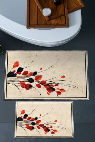 2 tapetes de banho - Bege - 50 x 60/60 x 100 cm