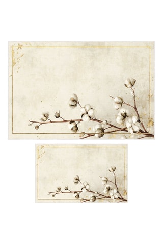 2 tapetes de banho - Bege - 50 x 60/60 x 100 cm