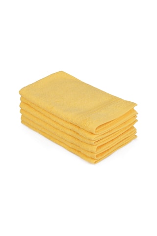 6 toalhas de rosto - Amarelo-escuro - 30 x 50 cm