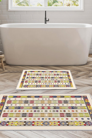 2 tapetes de banho - bege - 50 x 60 cm, 60 x 100 cm