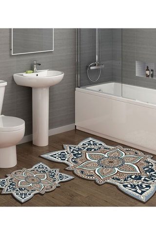 2 tapetes de banho - Creme - 50 x 60 cm, 60 x 100 cm