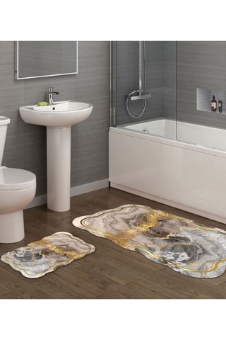 2 tapetes de banho - Creme - 50 x 60 cm, 60 x 100 cm