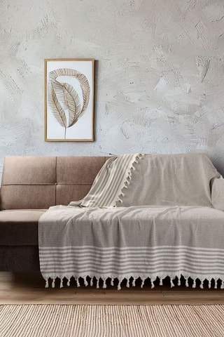 Manta de sofá - bege - 160 x 290 cm