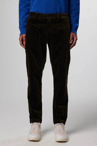 Pantaloni chino in velluto e cotone bio Karl - Verde scuro