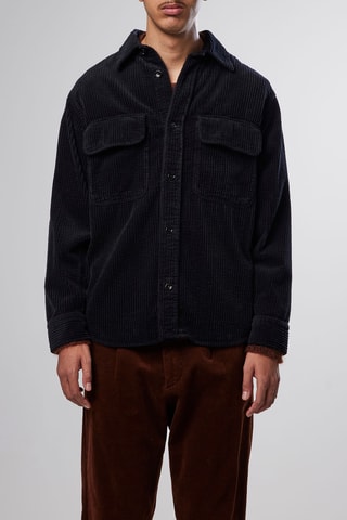 Sovracamicia in velluto Folmer - Nero