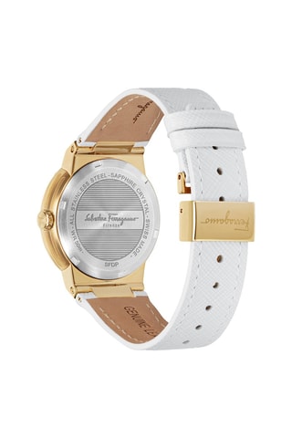 Leren Quartz Horloge - Wit en Goudkleurig