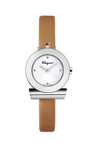 Leren Quartz Horloge - Bruin en Zilverkleurig
