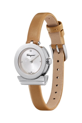 Leren Quartz Horloge - Bruin en Zilverkleurig