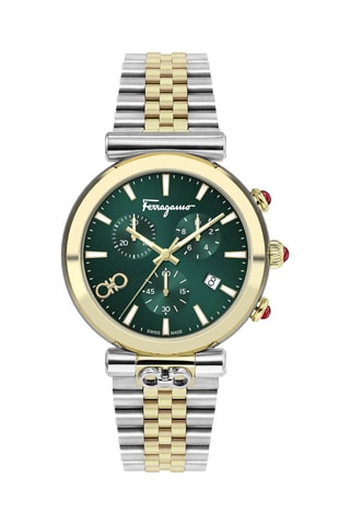 Stalen Quartz Horloge - Chronograaf - Zilverkleurig en Goudkleurig