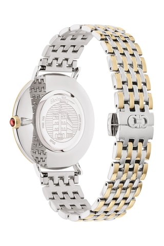 Stalen Quartz Horloge Goudkleurig en Zilverkleurig