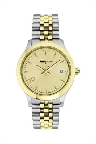 Stalen Quartz Horloge - Goudkleurig en Zilverkleurig