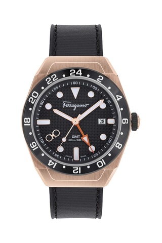 Leren Quartz Horloge - Zwart en Beige