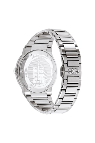 Quartz Horloge van Staal - Zilverkleurig en Marineblauw