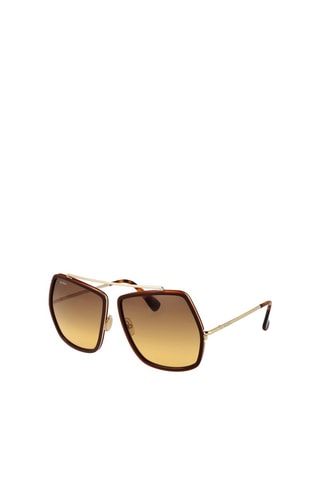 Lunettes de soleil femme - Catégorie 2 - Max Mara - Marron et doré