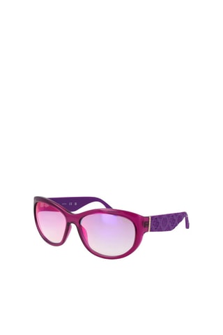Lunettes de soleil femme - Verres effet miroir - Catégorie 1 - Guess - Violet et doré