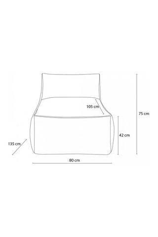 Méridienne pour canapé de jardin modulable Riviera - Beige