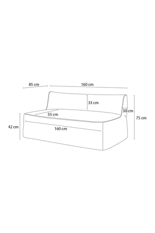 Chauffeuse pour canapé de jardin modulable Riviera - Gris clair
