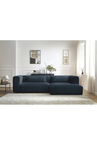 Canapé d'angle droit Harry Bleu foncé