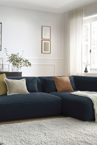 Canapé d'angle droit Harry Bleu foncé