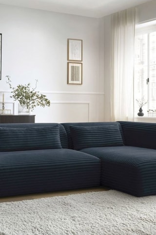 Canapé d'angle droit Harry Bleu foncé