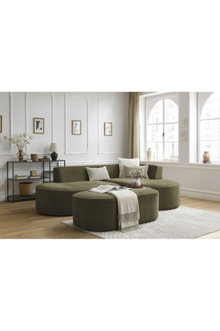 Canapé d'angle droit avec pouf Rousseau - Vert