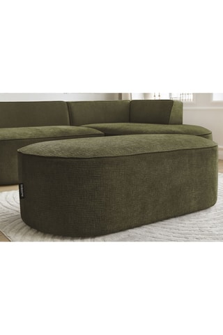 Canapé d'angle droit avec pouf Rousseau - Vert