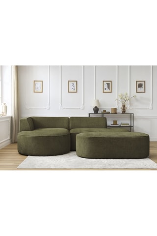 Canapé d'angle gauche avec pouf Rousseau - Vert